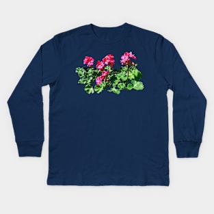 Geraniums In a Row Kids Long Sleeve T-Shirt